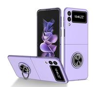 Hauw Funda para Galaxy Z Flip 3 5G,Estuche Rígido Ultradelgado para PC a Prueba de Golpes con Hebilla de Anillo Compatible con Samsung Galaxy Z Flip 3 5G,Morado