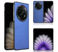 Hauw Funda para OPPO Find N5,Funda de Cuero con Textura de Fibra de Carbono a Prueba de Golpes y Ajuste Slim para OPPO Find N5,Azul