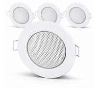 HAVA Juego de 4 altavoces empotrables totalmente metálicos, diseño halógeno, empotrable, 60 mm
