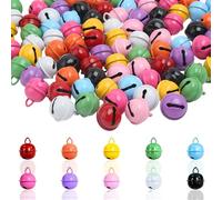 HavaCue 100 Piezas Cascabeles de Colores, 18mm Cascabeles Pequeños de Metal, Cascabel Navidad con Ojales para Manualidades, Decoraciones Festivas, Collares para Gatos y Perros, Varitas de Boda