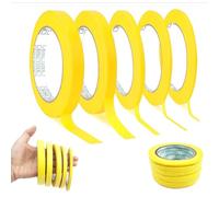 HavaCue 5 Rollos Cinta de Enmascarar Pintura, Amarilla Cinta Adhesiva mit 5/8/10/12/15 mm x 50 m, Cinta de Carrocero para decoración de coches Diseño Industrial Pintura