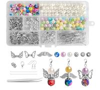 HavaCue 60 Juegos Colgante Ángel Ángel de la Guarda Encanto Artesanía, Llavero Perla Colgante Para Boda, Bautizo, Regalo