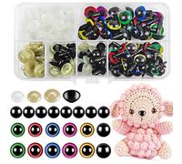 HavaCue 78 Pezzi 8-12mm Ojos de Seguridad para Amigurumi, Multicolore | Ojos Amigurumi con Naso di Sicurezza, con Junta y Nariz, Manualidades Ojos para Muñecas de Peluche de Punto