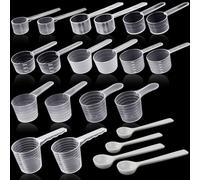 HavaCue Cuchara Medidora Gramos de Transparente, 22 Pzs Scoop Proteina con Escala 1g 2g 4g 5g 10g 15g 20g 25g 30g 35g 50g, Cacito Dosificador Creatina Plastico Reutilizables para Café