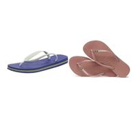 Havaianas Brasil Logo, Chanclas Unisex Adulto, Azul Navy Blue, 37/38 EU Slim Brasil Logo, Chanclas Mujer, Color: Crocus Rose, Talla: 37/38 EU