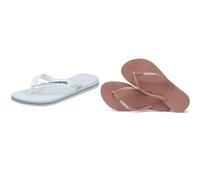 Havaianas Brasil Logo, Chanclas Unisex Adulto, Blanco, 37/38 EU Slim Brasil Logo, Chanclas Mujer, Color: Crocus Rose, Talla: 37/38 EU
