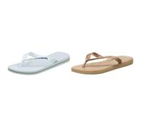 Havaianas Brasil Logo, Chanclas Unisex Adulto, Blanco, 37/38 EU Top Tiras, Chanclas para Mujer, Dorado (Rose Gold), 37/38 EU