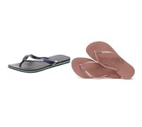 Havaianas Brasil Logo, Chanclas Unisex Adulto, Navy Blue, 37/38 EU Slim Brasil Logo, Chanclas Mujer, Color: Crocus Rose, Talla: 37/38 EU