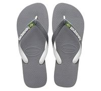 Havaianas - Brasil Mix, Chanclas Cómodas, Duraderas y Ligeras, con Suela Antideslizante, Adultos Unisex, Steel Grey White White, 41/42 EU