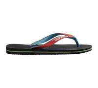 Havaianas Brasil Mix, Chanclas Cómodas, Duraderas y Ligeras, con Suela Antideslizante Unisex adulto, Black Red Ruby, 45/46 EU