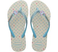 HAVAIANAS Chanclas HAV. KIDS SLIM GLITTER II. Color Blanco/Azul Claro