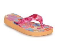Havaianas - Kids Flores, Chanclas, Cómodas, Duraderas y Divertidas, Suela con Estampado Floral, Tiras Metalizadas y Suela Antideslizante, Niñas, Peach, 35/36 EU