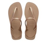 Havaianas - Flash Urban, Sandalias Cómodas, Elegantes y Versátiles, Cierre en Tobillo, Tiras Metálicas Cruzadas, Mujer, Rose Gold, 39/40 EU