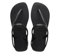 Havaianas - Flash Urban, Sandalias Cómodas, Elegantes y Versátiles, Cierre en Tobillo, Tiras Metálicas Cruzadas, Mujer, Negro, 37/38 EU