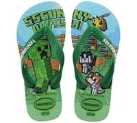 Havaianas HAV. Kids Minecraft, Chanclas Niños, Green, 2/2.5 UK Child