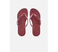 HAVAIANAS Chanclas HAV SLIM LOGO METÁLICO. Color burdeos
