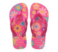 Havaianas - Kids Flores, Chanclas, Cómodas, Duraderas y Divertidas, Suela con Estampado Floral, Tiras Metalizadas y Suela Antideslizante, Niñas