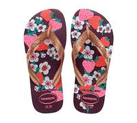 Havaianas - Kids Flores, Chanclas, Cómodas, Duraderas y Divertidas, Suela con Estampado Floral, Tiras Metalizadas y Suela Antideslizante, Niñas
