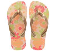 Havaianas - Kids Flores, Chanclas, Cómodas, Duraderas y Divertidas, Suela con Estampado Floral, Tiras Metalizadas y Suela Antideslizante, Niñas, Ballet Rose, 25/26 EU