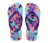 Havaianas - Kids Flores, Chanclas, Cómodas, Duraderas y Divertidas, Suela con Estampado Floral, Tiras Metalizadas y Suela Antideslizante, Niñas