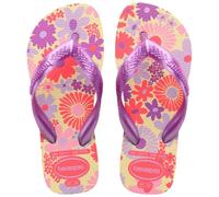 Havaianas - Kids Flores, Chanclas, Cómodas, Duraderas y Divertidas, Suela con Estampado Floral, Tiras Metalizadas y Suela Antideslizante, Niñas, Buttercream, 33/34 EU