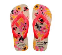 Havaianas - Kids Flores, Chanclas, Cómodas, Duraderas y Divertidas, Suela con Estampado Floral, Tiras Metalizadas y Suela Antideslizante, Niñas