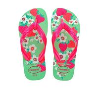 Havaianas - Kids Flores, Chanclas, Cómodas, Duraderas y Divertidas, Suela con Estampado Floral, Tiras Metalizadas y Suela Antideslizante, Niñas