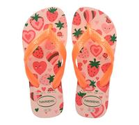 Havaianas - Kids Flores, Chanclas, Cómodas, Duraderas y Divertidas, Suela con Estampado Floral, Tiras Metalizadas y Suela Antideslizante, Niñas