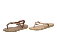 Havaianas Luna, Sandalias Mujer Dorado Rosa Set, Chanclas para Mujer, 37/38 EU, Top Tiras, Flip-Flops, Plano
