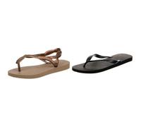 Havaianas Luna, Sandalias Mujer, Rose Gold Rose Gold, 41/42 EU Top, Chanclas Unisex adulto, Black 4000029 0090, 41/42 EU