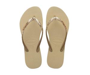 Havaianas - Sandalia 4146975 Slim Glitter II Beige Mujer casual playa 4146975 HAV. SLIM GLITTER II para: MUJER color: 0154 BEIGE ORO talla: 37/38