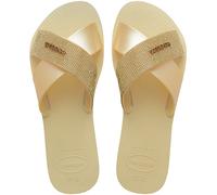 HAVAIANAS Sandalias cruzadas AQUA GLOW. Color Dorado
