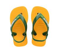 HAVAIANAS Sandalias de dedo con logotipo Baby Brasil. Color Amarillo/Verde