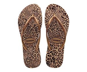 Havaianas Slim Animals (Mini Me), Sandalias Niñas, Sand Grey/Golden, 23/24