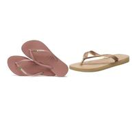 Havaianas Slim Brasil Logo, Chanclas Mujer, Color: Crocus Rose, Talla: 37/38 EU Top Tiras, Chanclas para Mujer, Dorado (Rose Gold), 37/38 EU