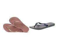 Havaianas Slim Brasil Logo, Chanclas Mujer, Color: Negro, Talla: 37/38 EU Brasil Logo, Chanclas Unisex Adulto, Navy Blue, 37/38 EU