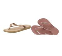 Havaianas Slim Brasil Logo, Chanclas Mujer, Color: Negro, Talla: 39/40 EU Top Tiras, Chanclas para Mujer, Dorado (Rose Gold), 39/40 EU