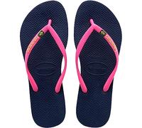 Havaianas Slim Brasil Logo FlipFlop Mujer Navy Blue 33 EU