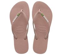 Havaianas Slim Brasil Logo (Mini Me), Sandalias Niñas, Crocus Rose, 29/30 EU