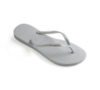 Havaianas Slim, Chanclas Elegantes, Duraderas y Versátiles, con Suela Texturizada para Agarre y Soporte Mujer, Sand Grey Light Golden, 41/42 EU