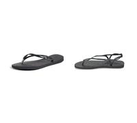 Havaianas Slim, Chanclas Mujer, Negro, 37/38 EU Luna, Sandalias Mujer, Negro, 37/38 EU