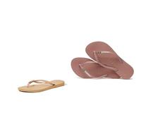 Havaianas Slim, Chanclas Mujer, Pink Gold, 39/40 EU Slim Brasil Logo, Chanclas Mujer, Color: Crocus Rose, Talla: 39/40 EU
