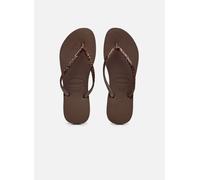 HAVAIANAS Chanclas Slim Glitter II. Color Marrón Oscuro