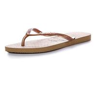 Havaianas Slim Logo Metallic, Chanclas Mujer, Oro Rosa, 42 EU