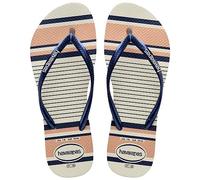 Havaianas Slim Nautical, Chanclas, para Mujer, Azul (Blanco / Azul Marino), 33/34 EU