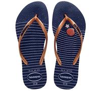 Havaianas Slim Nautical, Chanclas, para Mujer, Rosa (Azul Marino / Oro Rosa / Azul Marino), 33/34 EU