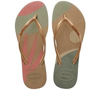 Havaianas Slim Palette Glow, Chanclas, para Niñas, Arena Gris / Dorada, 23/24 EU