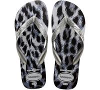 Havaianas - Top Animals, Chanclas, Cómodas, Ligeras y Duraderas, Suela con Estampado de Animal Print, Tiras Anchas y Suela Flexible, Mujer, Grey Silver Ice Grey, 37/38 EU