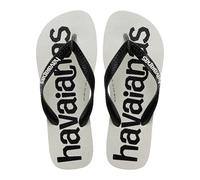 Havaianas HAV. Top Logomania 2, Chanclas Hombre, Blanco/Negro/Blanco, 12/13 UK