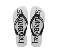 Havaianas - Top Logomanía, Chanclas Cómodas, Duraderas y Ligeras, Suela con Logo en Grande, Adultos Unisex, Negro, 35/36 EU